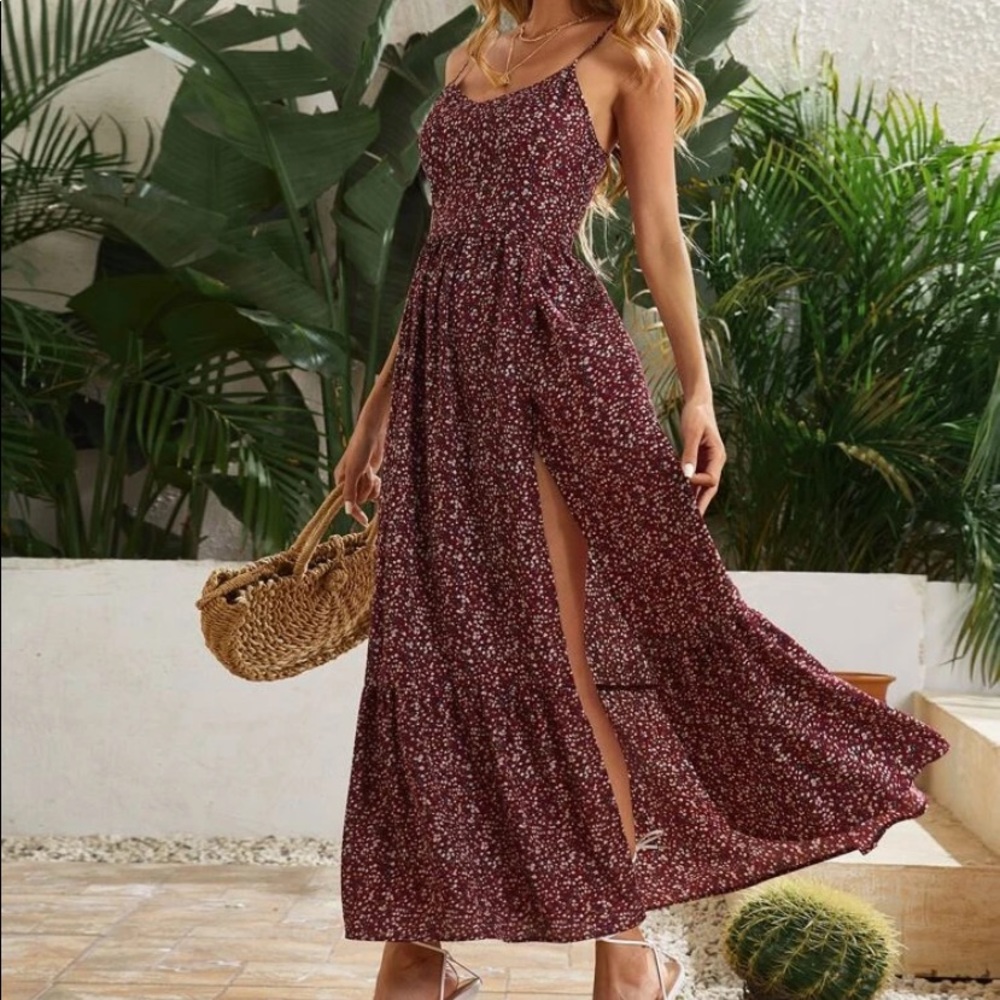 NWT Boho floral side slit cami dress - Picture 2 of 5
